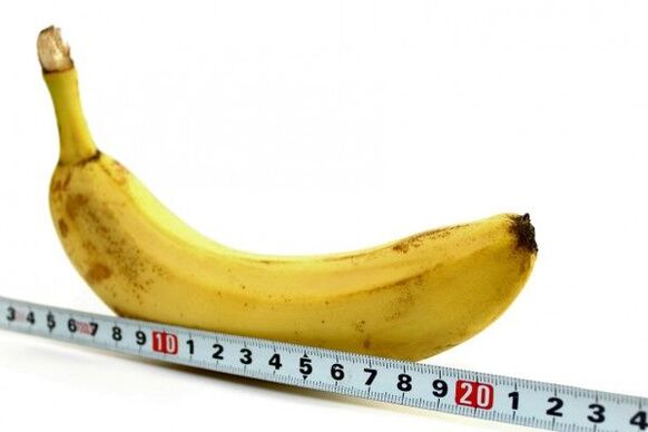 Penis measurement on the example of a banana